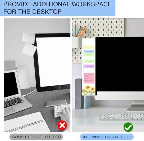 Office Desk Accessories 2pcs Multifunction Computer Monitor Memo Board - Transparent Computer Side Panel Memo Creative Monitor Side Panel Suitable for Office Home Desktop (Monitor Memo Board 7#) - Image 3