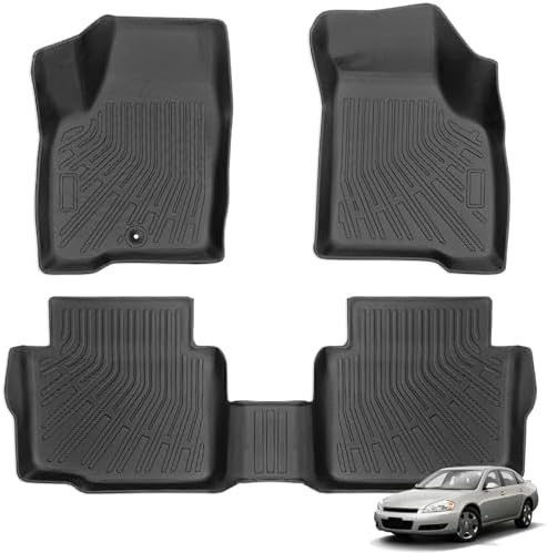 MOOREVER® Floor Mats for 2006-2013 Chevy Impala & 2014-2016 Chevrolet Impala Limited, All Weather Heavy Duty TPE Automotive Floor Liners Custom Fit Carpet for Chevy Impala Car Accessories by MOOREVER