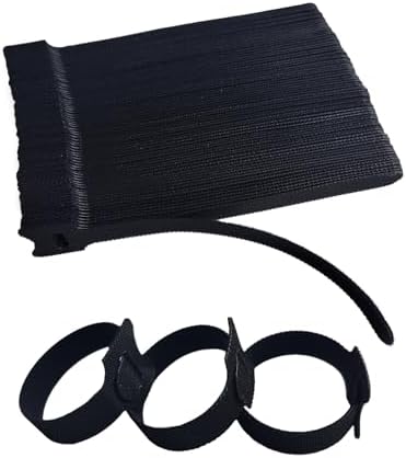6 Inches 100 PCS Black Reusable Cable Ties,Multi-purpose Adjustable Cord Straps,Cable Organizer,Cord Wrap and Hook Loop Cords Management,Adjustable Cord Ties by Unknown