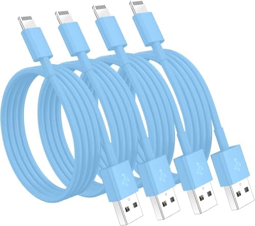 4 Pack [Apple MFi Certified] Apple Charging Cables 6ft, iPhone Chargers Lightning Cable 6 Foot, Fast iPhone Charging Cord for iPhone 14/14Pro/13/13Pro/12/11/11Pro/11Max/ X/XS/XR/XS Max/8, ipad(Blue) by Susnwere
