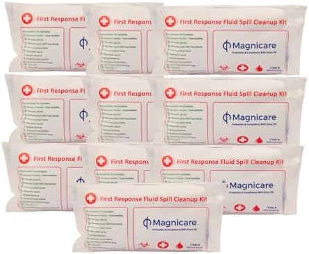 Bodily Fluid Clean Up Kit - Be OSHA Compliant (10 Pack) by Magnicare