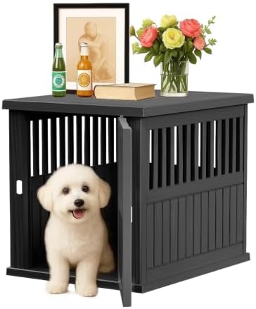 30 Inch Small Dog Crate Furniture, Black by KFY