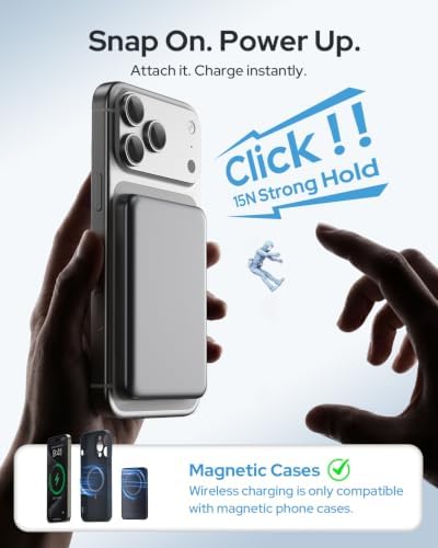 for Magsafe Portable Charger, 5000mAh Slim Wireless Magnetic Power Bank - Image 2