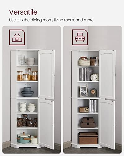 VASAGLE Tall Corner Cabinet, 2 Doors, 4 Adjustable Shelves, 65.4”H - Image 5