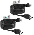 TiFFCOFiO Indoor Outdoor Extension Cord Waterproof, 6 Feet 3 Prong Power Cord for Home and Garden, 16 AWG, 13A/1625W, ETL Listed, 2 Packs by TiFFCOFiO