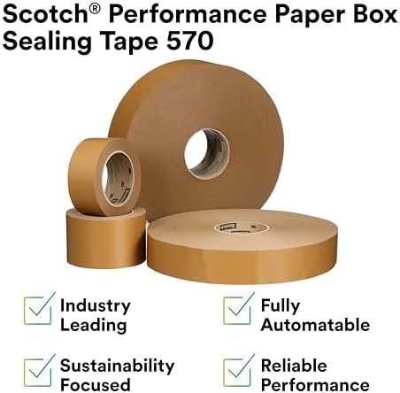 3M Scotch Performance Paper Box Sealing Tape 570, Brown, 2.8" x 547 yd - Image 2