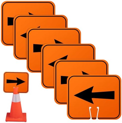 Geetery 6 Pcs Traffic Arrow Orange Detour Signs, Left & Right by Geetery