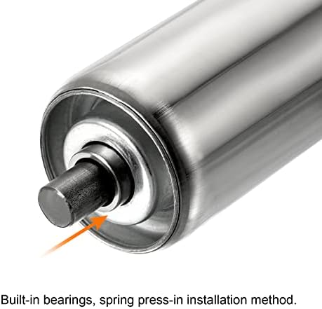 PATIKIL Conveyor Roller 2" Diameter 6" Length, 2 Pack Stainless Steel Gravity Transmission Replacement Part Galvanized End, Silver - Image 4