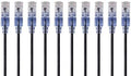 Monoprice Cat6A Ethernet Patch Cable - 10-Pack, Snagless RJ45, 550Mhz, 10G, UTP, Pure Bare Copper Wire, 30AWG, 0.5 Feet, Black - SlimRun Series by Monoprice