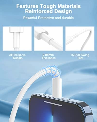 USB C to Lightning Cable (4pack 10 ft), Apple MFi Certified iPhone Fast Charger 3m, Power Delivery Original Type C Charging Cord for Apple iPhone 13/12/11 Pro/11/XS MAX/XR/8/7/6s Plus,iPad (White) - Image 5