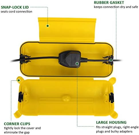 Flemoon Outdoor Extension Cord Safety Cover, IP44 Waterproof Electrical Box - Image 2