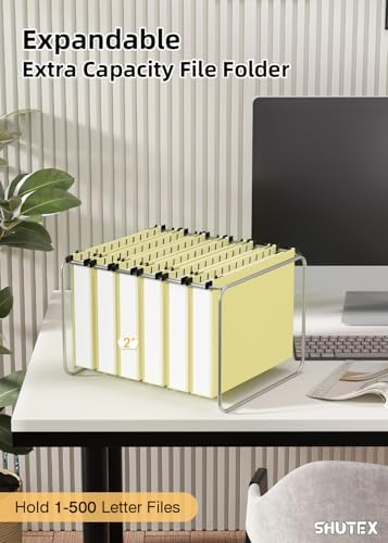SHUTEX Plastic Hanging File Folder, 12 Pack, Letter Size, Cream Yellow - Image 4