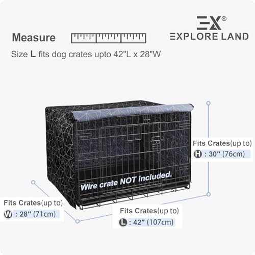 Explore Land Pattern Dog Crate Cover, 42 Inches (Brief Polygonal) - Image 2
