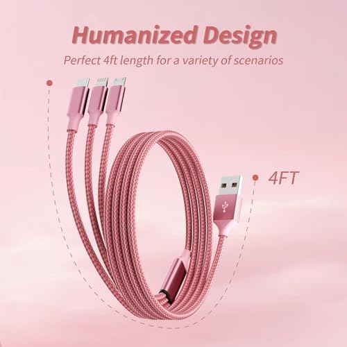 Multi Charging Cable, 3 in 1 Charging Cords for Multiple Devices-2Pack4FT - Image 6