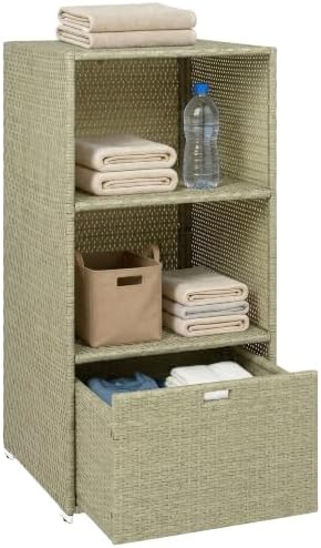 Outsunny Valet Pool Towel Rack Waterproof Hot Tub Organizer Gray by Outsunny
