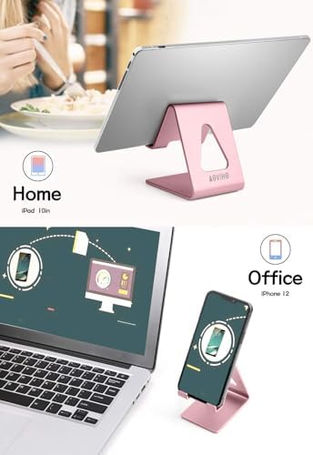 Aoviho Cell Phone Stand for Desk, Aluminum Phone Holder,Pink - Image 2