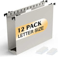SHUTEX Plastic Hanging File Folder, 12 Pack, Letter Size, Grey by Shutex