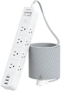 One Beat 15 ft Extension Cord,Power Strip Surge Protector,Flat Plug, White by OneBeat