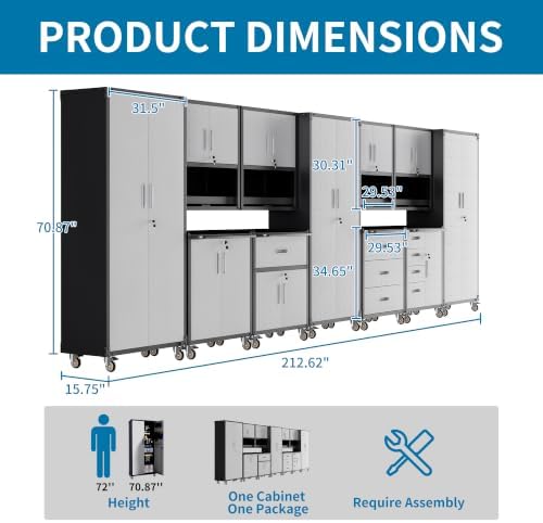 11-Piece Garage Storage Cabinets System Heavy Duty Workshop Set - Image 2
