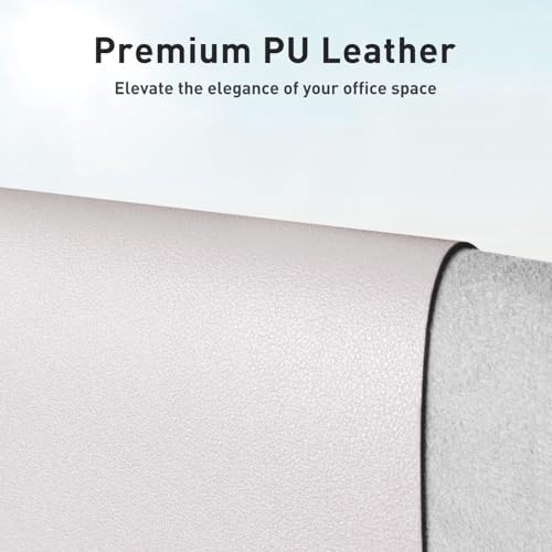 Aothia Large PU Leather Desk Pad Protector – Non-Slip Mouse Pad & Writing Mat for Office/Home, Waterproof, Easy to Clean (23.6" x 13.7", Pale Lavender White) - Image 2