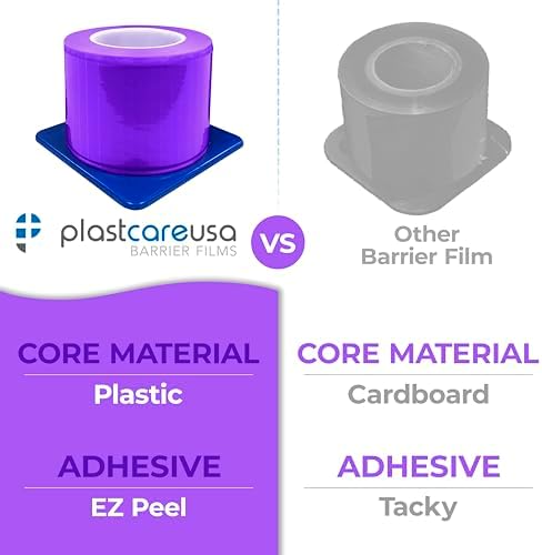 Purple Barrier Film Roll 4"x6" - 6.5nm Thickness Medical Grade Surface Protective Dental Barrier Film for Dental, Medical, Tattoo - Easy Peel, Non-Stick Tape (1 Box of 1200 Sheets) By PlastCare USA - Image 3