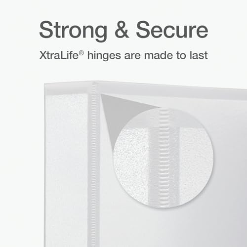 Oxford Ring Binders, 1.5" Round Ring Binders, View Binder, Covers on 3 Sides, XtraLife Hinge, Non-Stick, PVC-Free, White, 350 Sheet Capacity (1002547) - Image 5