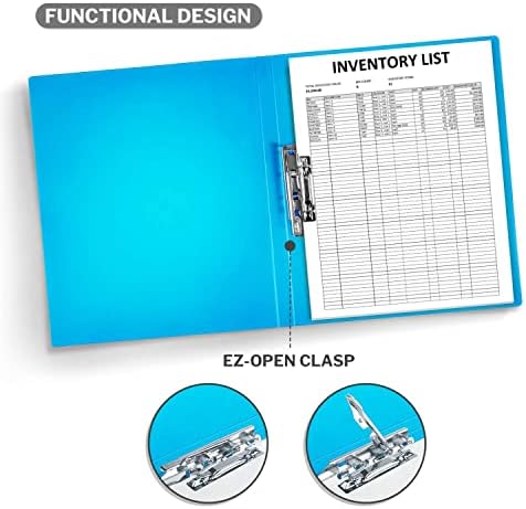 CRANBURY Punchless Clamp Binder, Ringless 8.5x11 Folder, Blue - Image 3