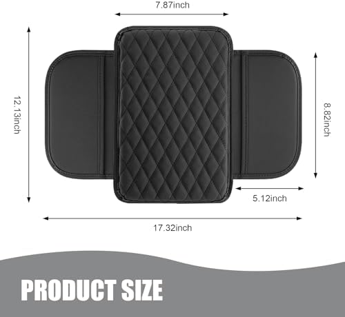 Upgraded Car Center Console Cover, Microfiber Leather Armrest Cover Cushion with 2 Storage Bags, Scratch-resistant Armrest Storage Box, Universal Car Interior Protector Accessories (Black) - Image 2