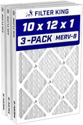 Filter King 10x12x1 Air Filter MERV 8, AC Furnace Filters (3-Pack) by FilterKing