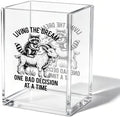 Funny Raccoon Goat Office Acrylic Cosmetic Pen Pencil Holder Cup, Living The Dream Humor Pencil Organizer, Bad Decision Unique Desk Accessories, Sarcastic Gifts for Women Men Coworker（A46） by Unknown