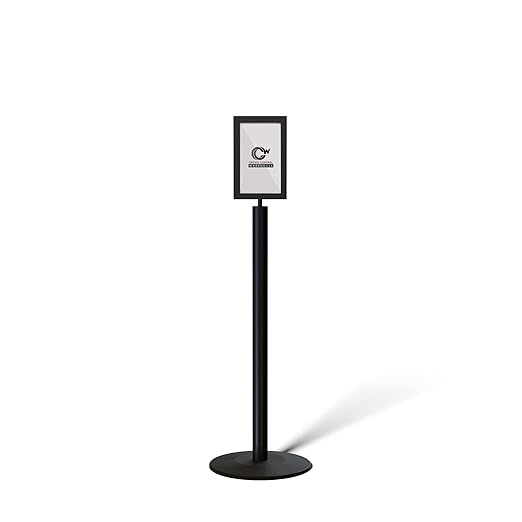 Floor Standing Sign Frame with Steel Low Profile Base, 7 inches by 11 inches by Trafford+Industrial