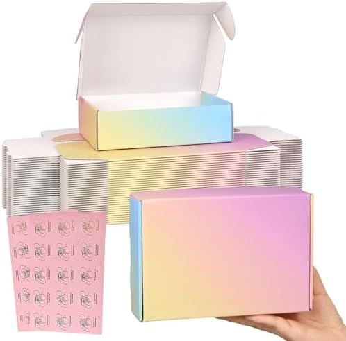 Shipping Boxes Small 7x5x2", 30 Pack Colorful Corrugated Cardboard Boxes, Mailer Boxes for Small Business Mailing Packaging by OitiO
