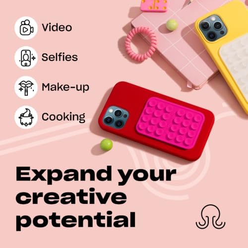 OCTOBUDDY Classic - Silicone Suction Phone Case Adhesive Mount, Hot Pink - Image 5