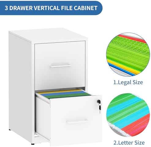 2 Drawer File Cabinet with Lock,Metal File Cabinet for Home Office - Image 5