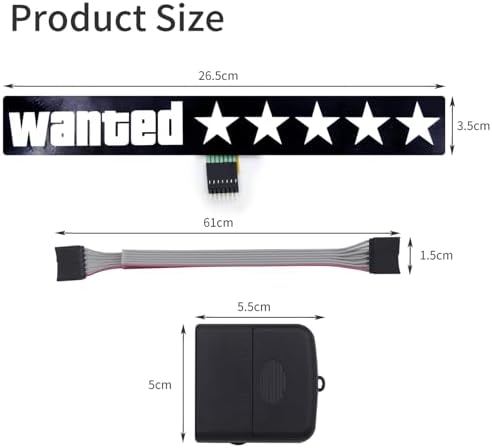 Light Up Decal Wanted Stars Led Stickers 4 Light Mode Glow Panels for Car Auto Window EL Panel Light Decoration - Image 2