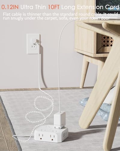 2 Prong Power Strip, WRXDMC 2 Prong to 3 Prong Outlet Adapter - Image 6