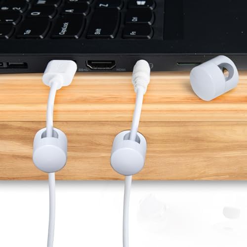 SmallCat 3 Sets Charger Holders for Cords, White Cord Holder for Nightstand - Image 6