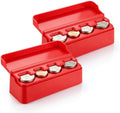 SINGARO Coin Holder for Car, Coin Change Organizer Compatible with Coins of Different Sizes, Dash-Mounted Holder Suitable for Most Cars, Trucks(2PCS Red) by SINGARO