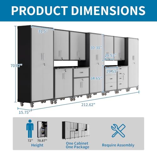 11-Piece Garage Storage Cabinets System Heavy Duty Workshop Set - Image 2