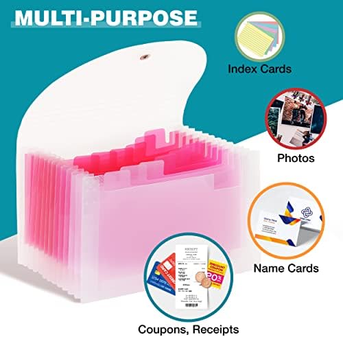 H4D Coupon Receipt Holder, 13 Pocket Accordion File Organizer, 7x4.5 Inches, Pink - Image 4