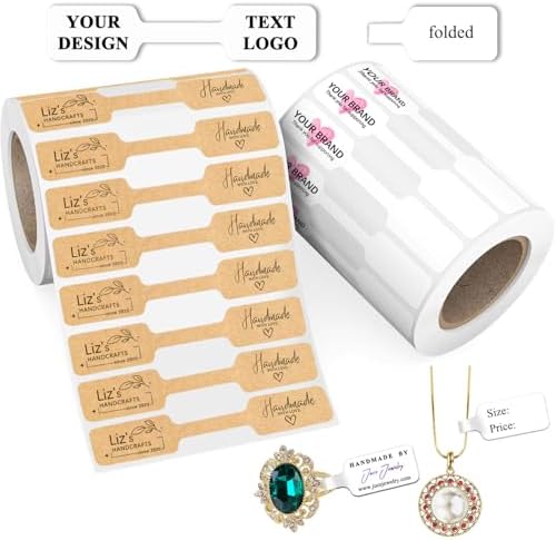 Custom 100-1000pack Thank You Price Tags Stickers,Jewelry Hang Tags Roll Stickers,Self Adhesive Jewelry Identification Labels for Necklaces Bracelets Rings (Rectangle) by Unknown