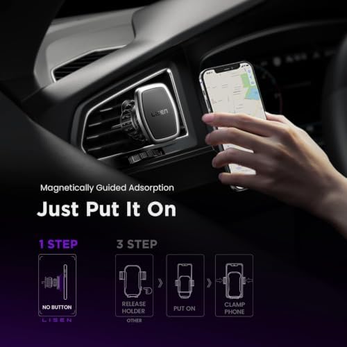 LISEN for MagSafe Car Mount,360° Adjustable Vacuum Magnetic Phone Holders for Your Car, for iPhone 17 Pro Max 16 15 14 13 12 Plus Air for All Smartphones - Image 6