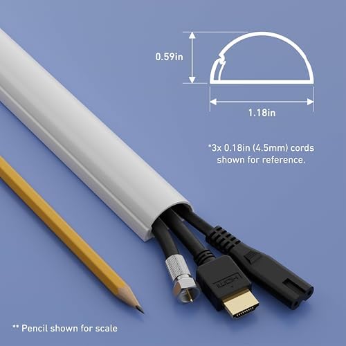 D-Line 157in Cord Cover Kit, Self-Adhesive Wire Hiders, Paintable Cable Raceway to Hide Wires on Wall, Electrical Cable Management - 10x 15.7 Lengths & 19 Accessories - 1.18" (W) x 0.59" (H) - White - Image 4