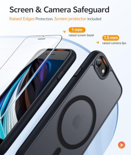 FNTCASE for iPhone SE Case 2022(3rd)/2020(2nd), iPhone 8/7 Case, Black - Image 4