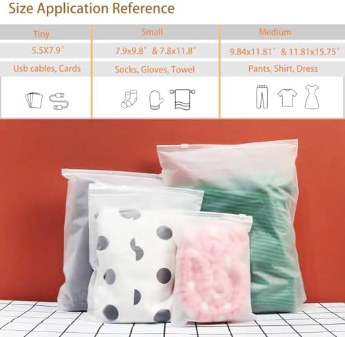 Frosted Packaging Bag, 50PCS 7.9X9.8 Inch Clear Plastic Poly Bags, Reclosable Clear Poly Bags with Vent Holes for Packaging Socks, Board Games, Underwear Leggings, Toys - Image 3