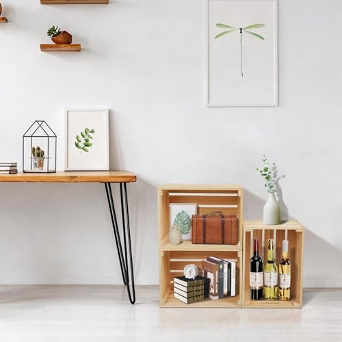 3 Pack Large Wooden Storage Crates 16 x 12 x 9.5 Inches - Image 6
