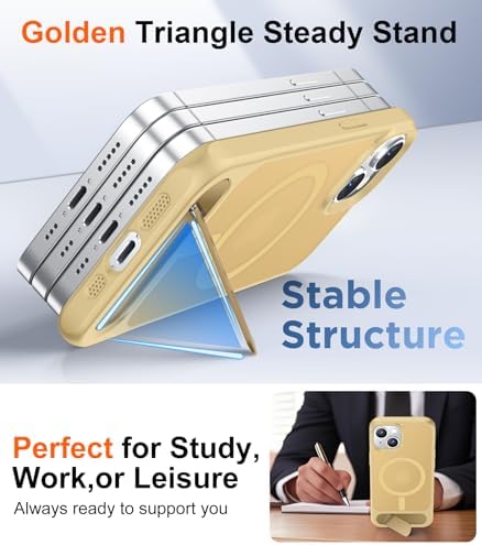 Temdan Magnetic Compatible with iPhone 15 Plus Case & iPhone 14 Plus Case, [Built-in Invisible Kickstand][Compatible with MagSafe][Military Grade Shockproof] Slim Translucent Matte Phone Case 6.7" - Image 4