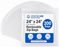 24" X 24" Extra Large Reclosable Zip Plastic Poly Bags (200 Count) - 2 Mil by SpartanIndustrial