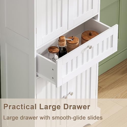 ChooChoo 51" H Bathroom Floor Cabinet with Drawer and Adjustable Shelves - Image 6