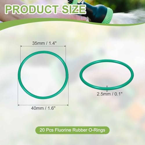 20pcs Fluorine Rubber O-Rings 40mmODx35mmIDx2.5mmW FKM Seal Gasket - Image 2